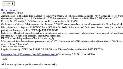 Berliner Datenleak: Ermittler noch tagelang mit Download beschäftigt