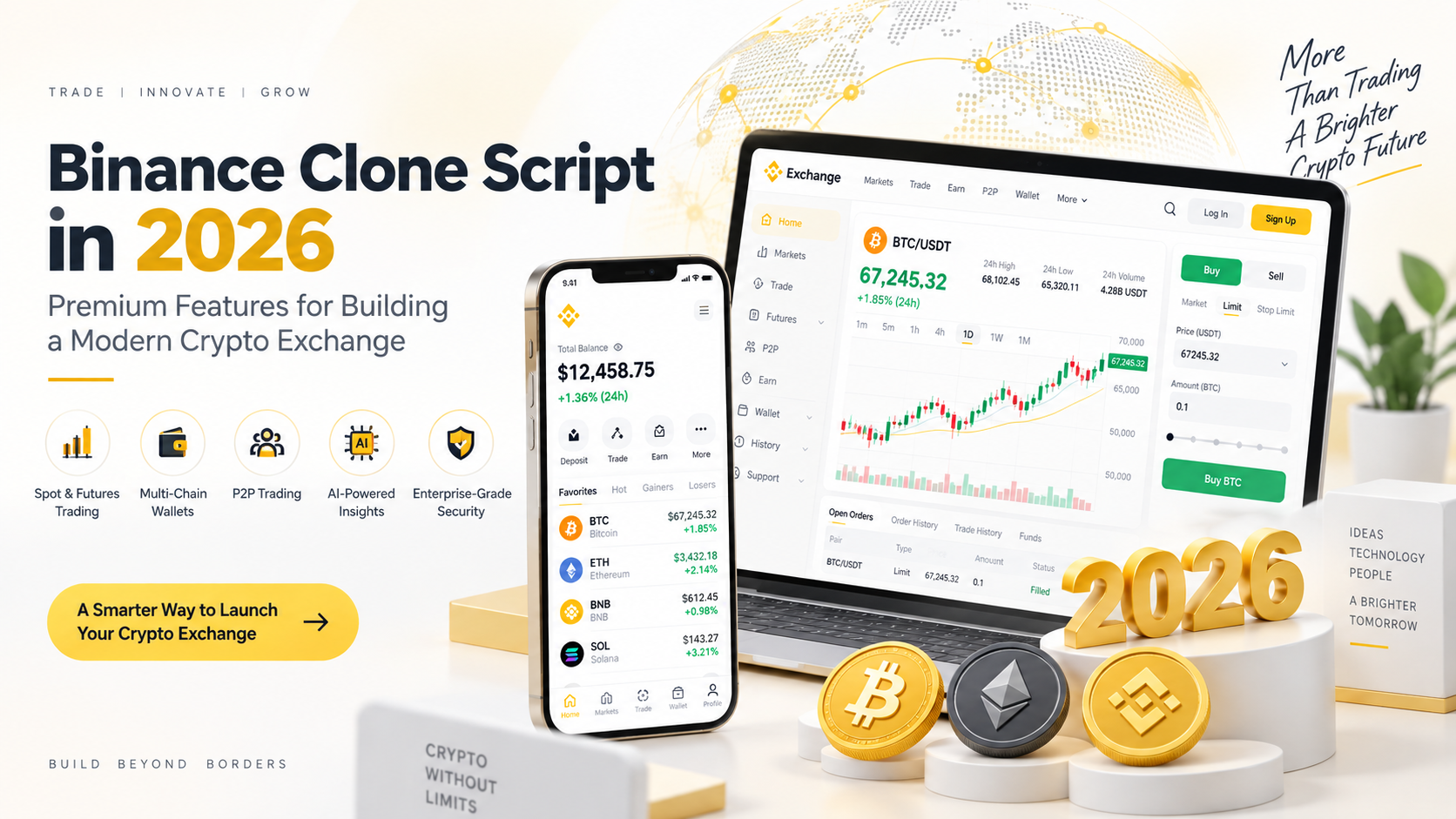 Binance Clone Script 2026 | Premium Crypto Exchange Software