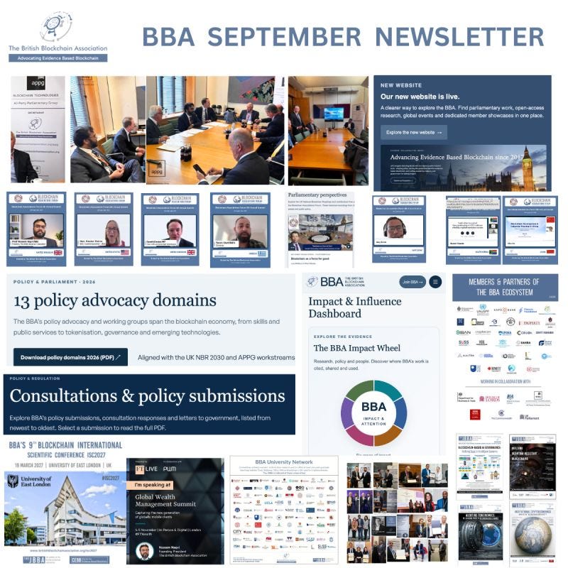 British Blockchain Association September 2026 Newsletter: Policy Advocacy, New Website & National…