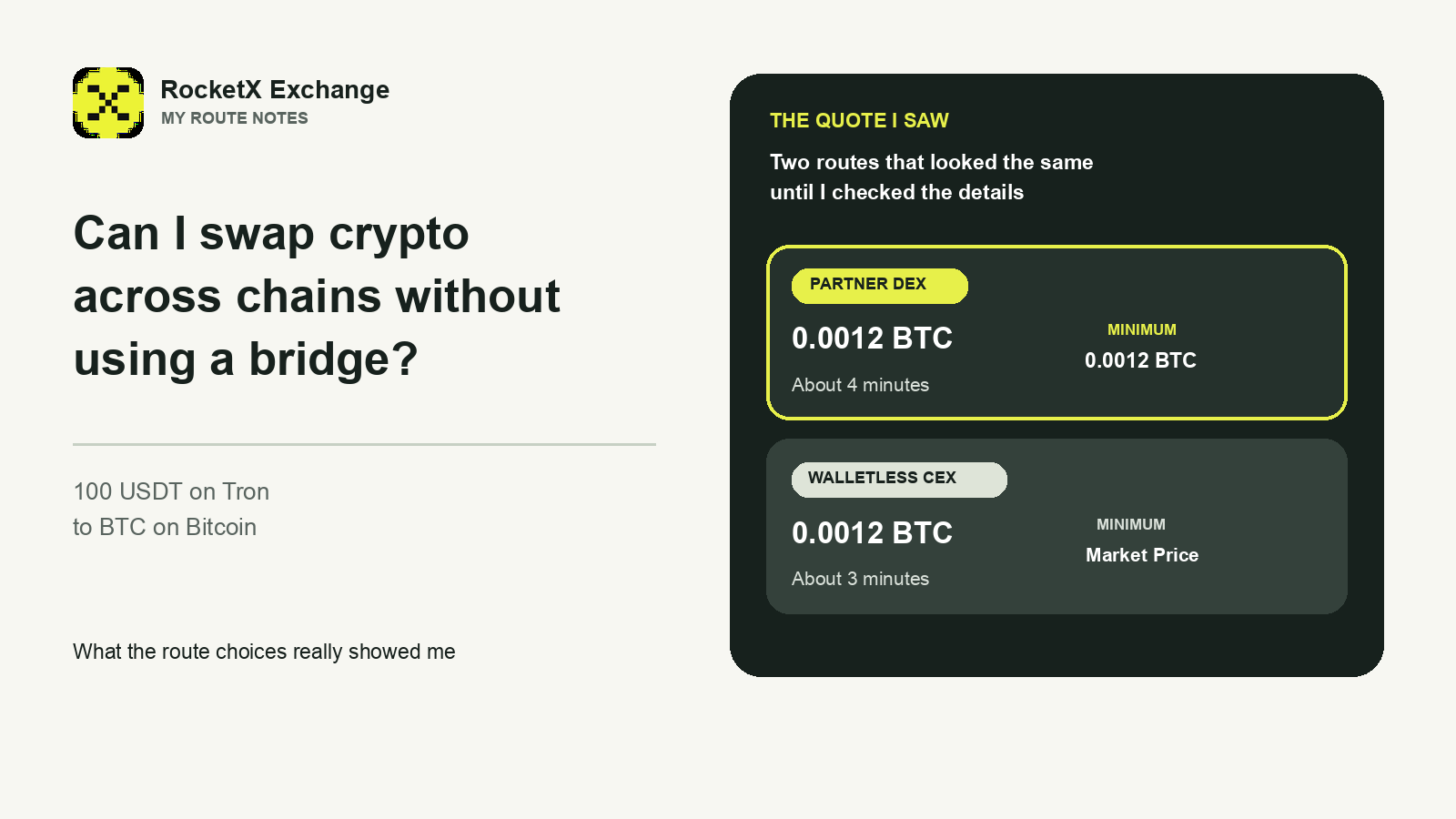 Can I Swap Crypto Across Chains Without Using a Bridge? What RocketX Showed Me