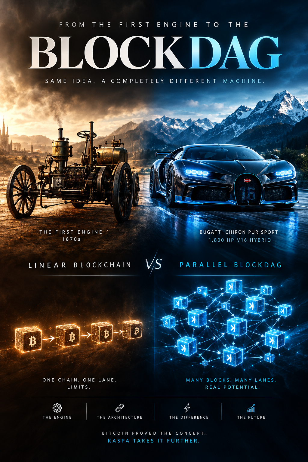 From the First Engine to the BlockDAG