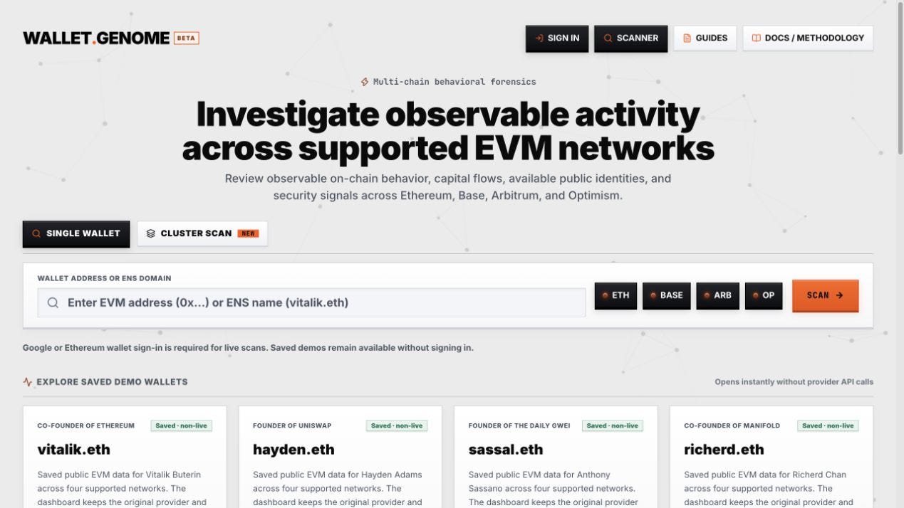 How to Analyze an EVM Wallet with WalletGenome
