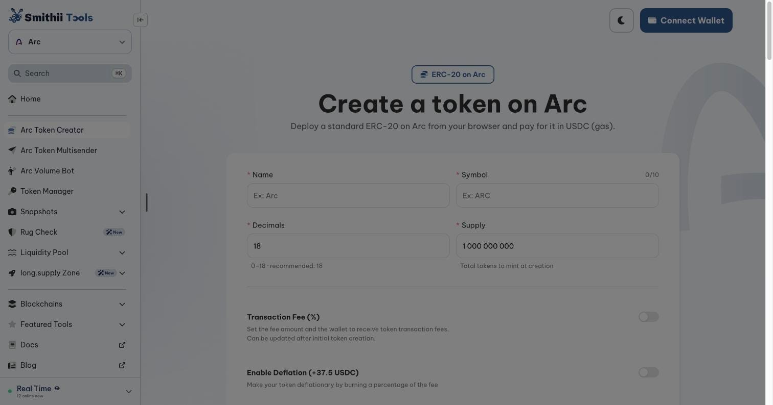 How to Create an Arc Token in 2026 Without Writing Solidity