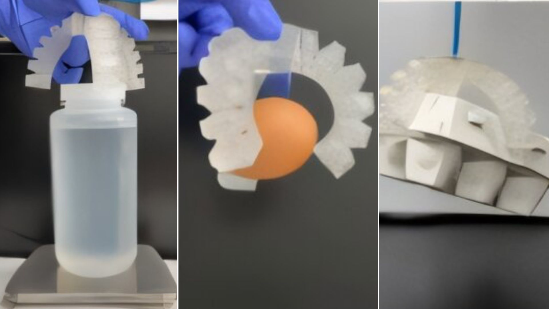 New soft robotic hand gently grips fragile eggs while lifting heavy water bottles