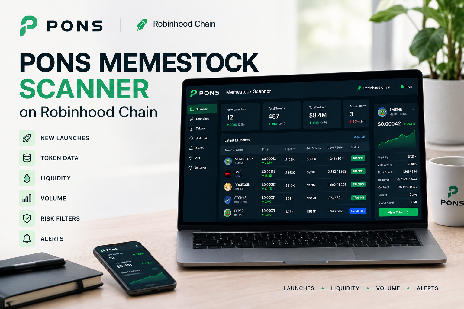 Pons Memestock Scanner: How to Track New Tokens on Robinhood Chain