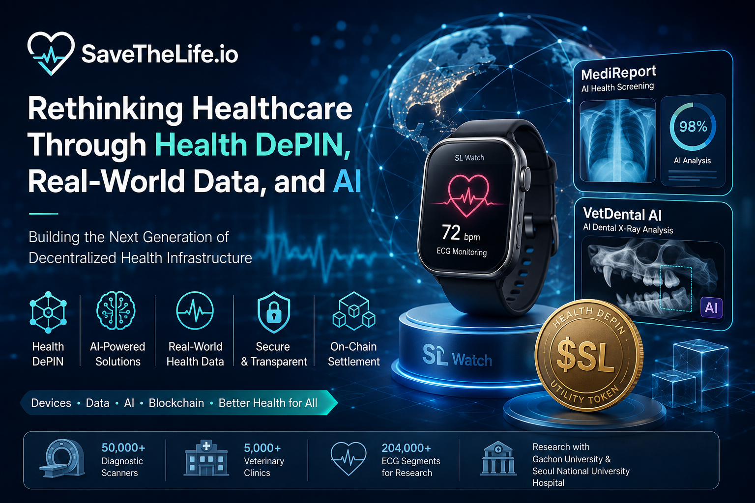 SaveTheLife.io: Rethinking Healthcare Through Health DePIN, Real-World Data, and AI