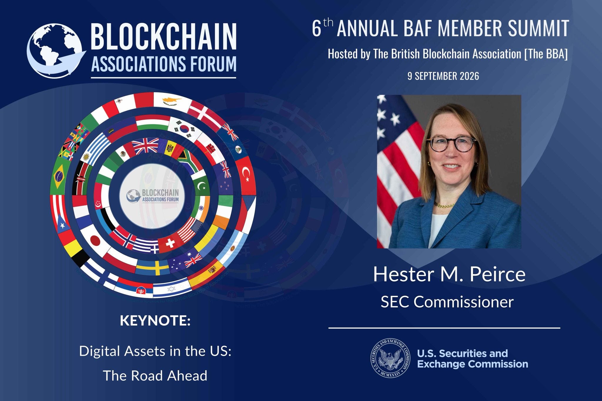 SEC Commissioner Hester Peirce to Speak at the 6th Annual Blockchain Associations Forum Summit