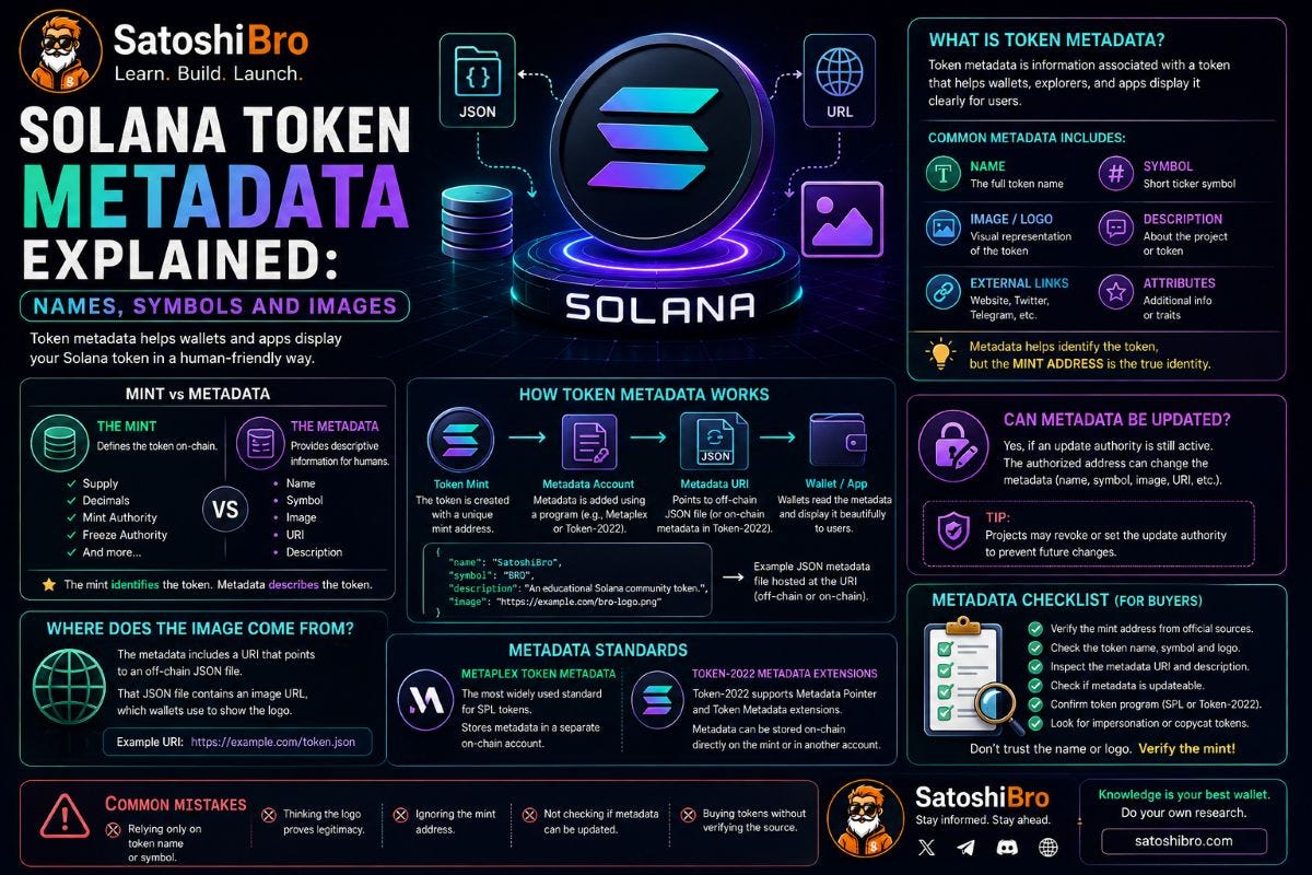 Solana Token Metadata Explained: Names, Symbols and Images