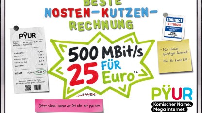 Tele Columbus: Pÿur vermarktet 500 MBit/s dauerhaft für 25 Euro