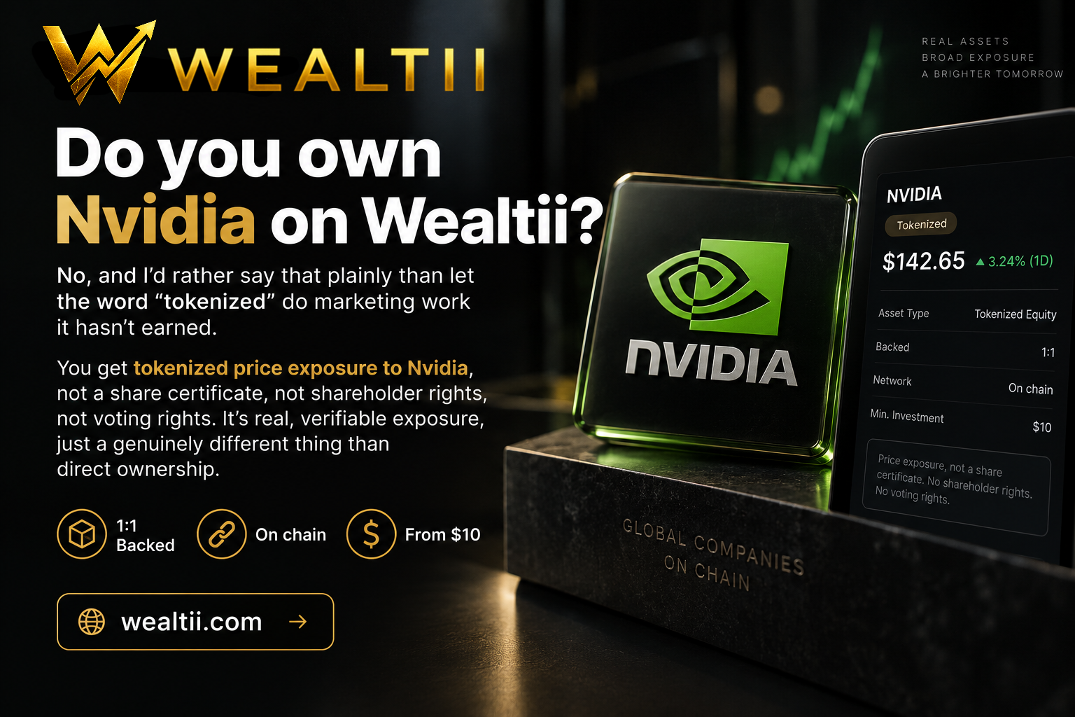 Why Nvidia Specifically Is Inside a Wealtii Fund, and What “Tokenized Nvidia Stock” Actually Means
