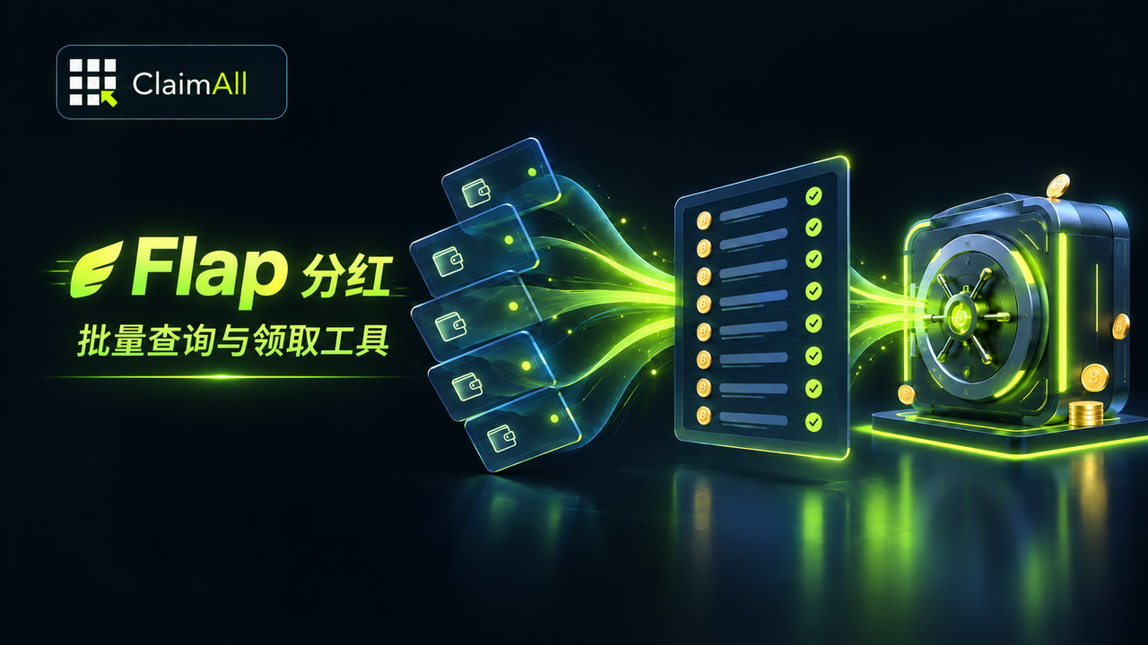 ClaimAll 推出 Flap 分红批量领取服务：一次可管理 100 个钱包地址