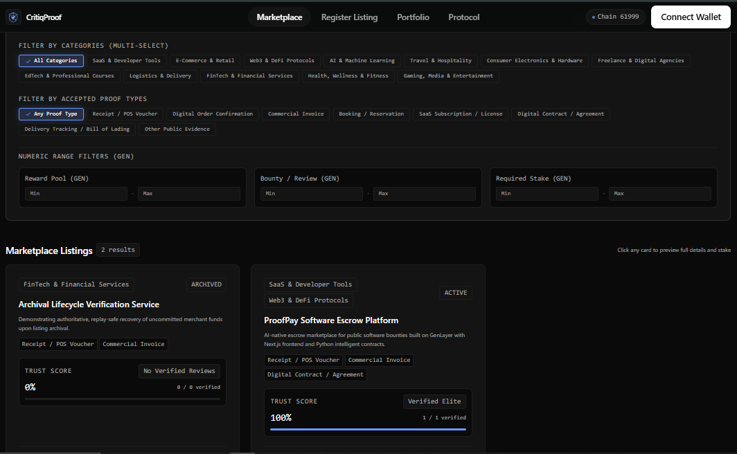 CritiqProof: How We Built a Staked Consumer Critique & Purchase Verification Oracle on GenLayer
