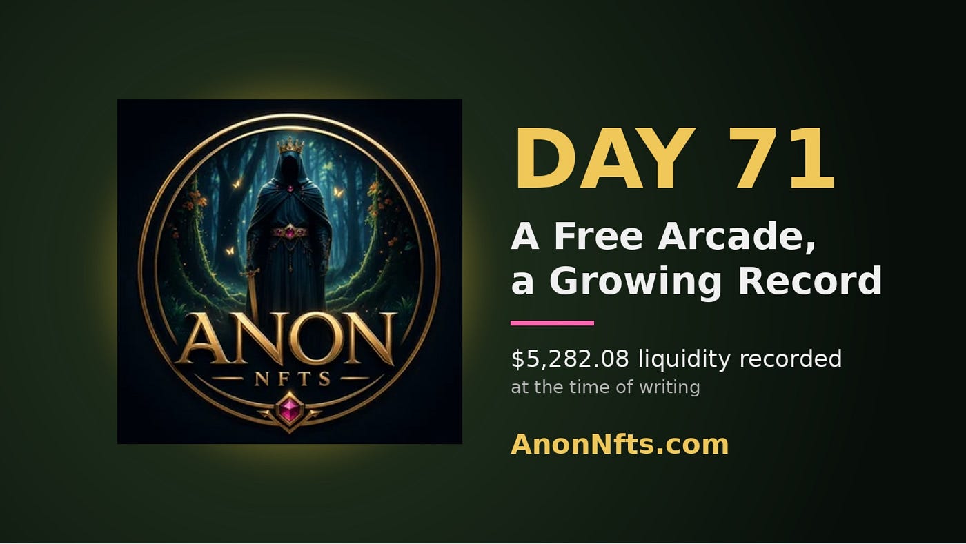 Day 71: ANON NFTs – A Free Arcade, a Growing Record and What the Numbers Really Mean