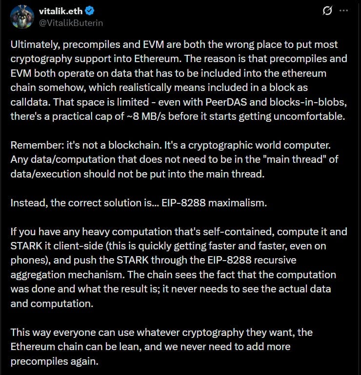 Ethereum is shifting from the current cryptographic architecture to a new architecture called…