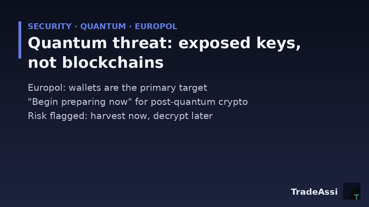 Europol’s Quantum Warning, Decoded: Why Your Crypto Wallet Is the Weak Spot, Not the Blockchain