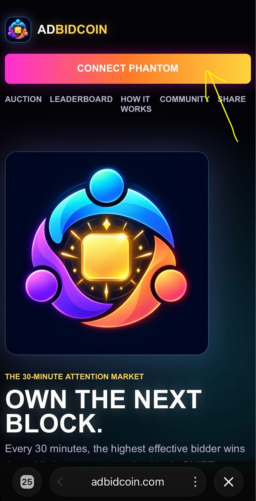How to place a bid on the AdBidCoin platform?