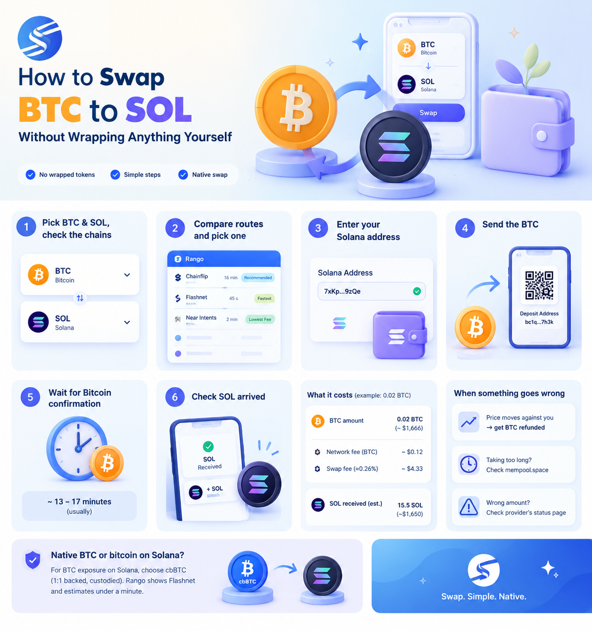 How to Swap BTC to SOL Without Wrapping Anything Yourself