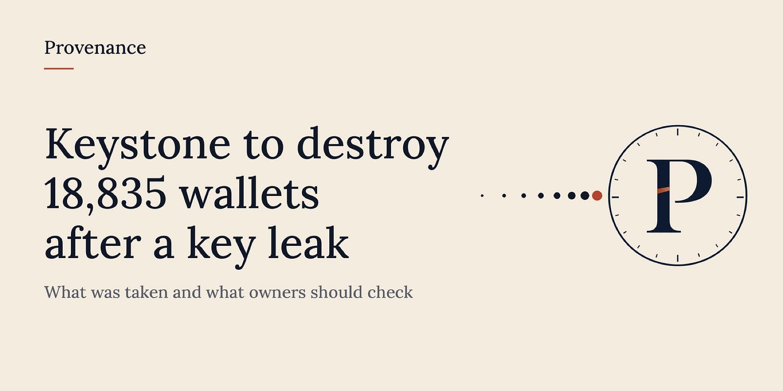 Keystone will destroy 18,835 hardware wallets after a key leak.