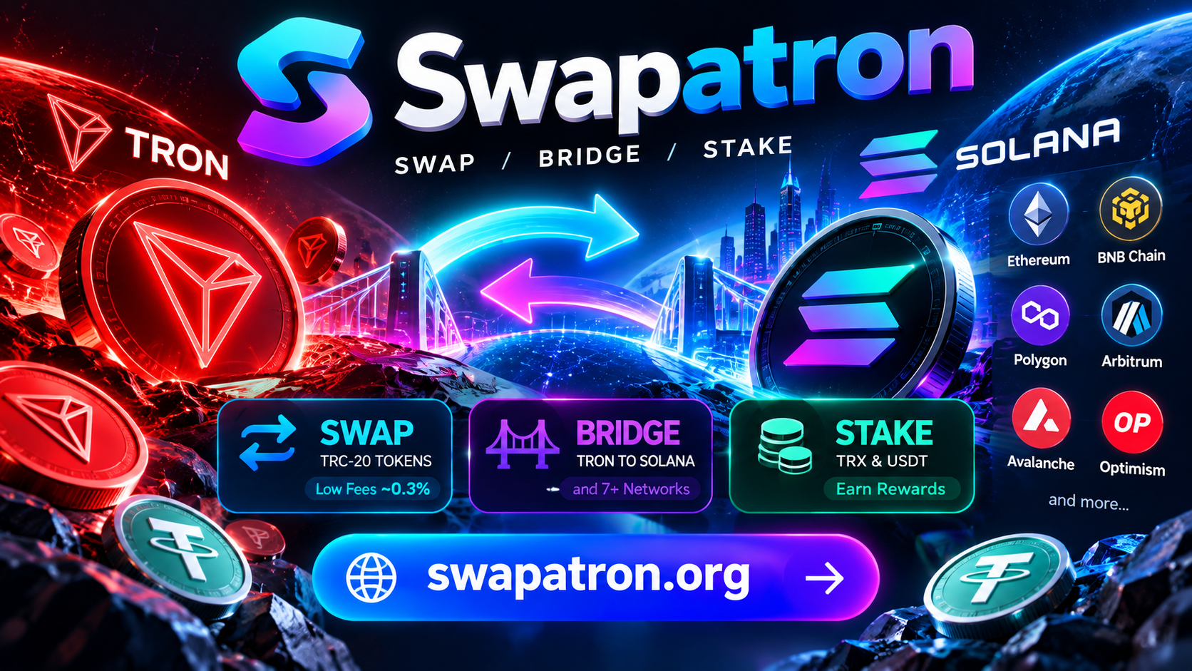 Meet Swapatron: One TRON Swap Platform Connecting Your Crypto to 7+ Networks