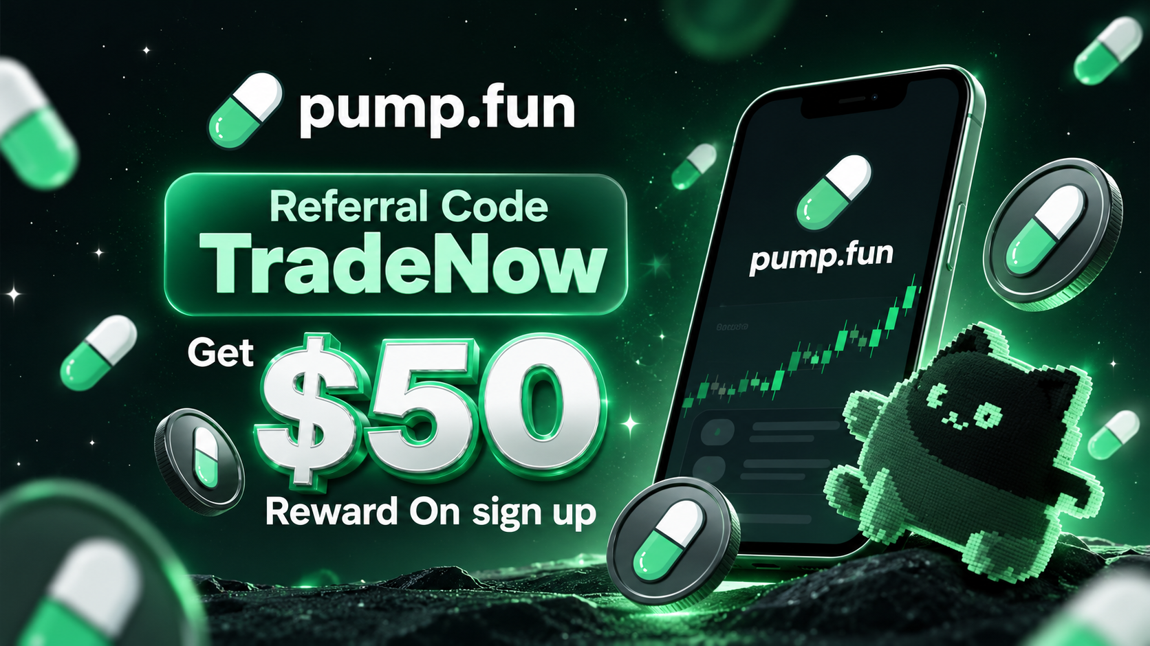 Pump Fun Referral Code TradeNow: How to Get Up to $50 and Pay Lower Trading Fees