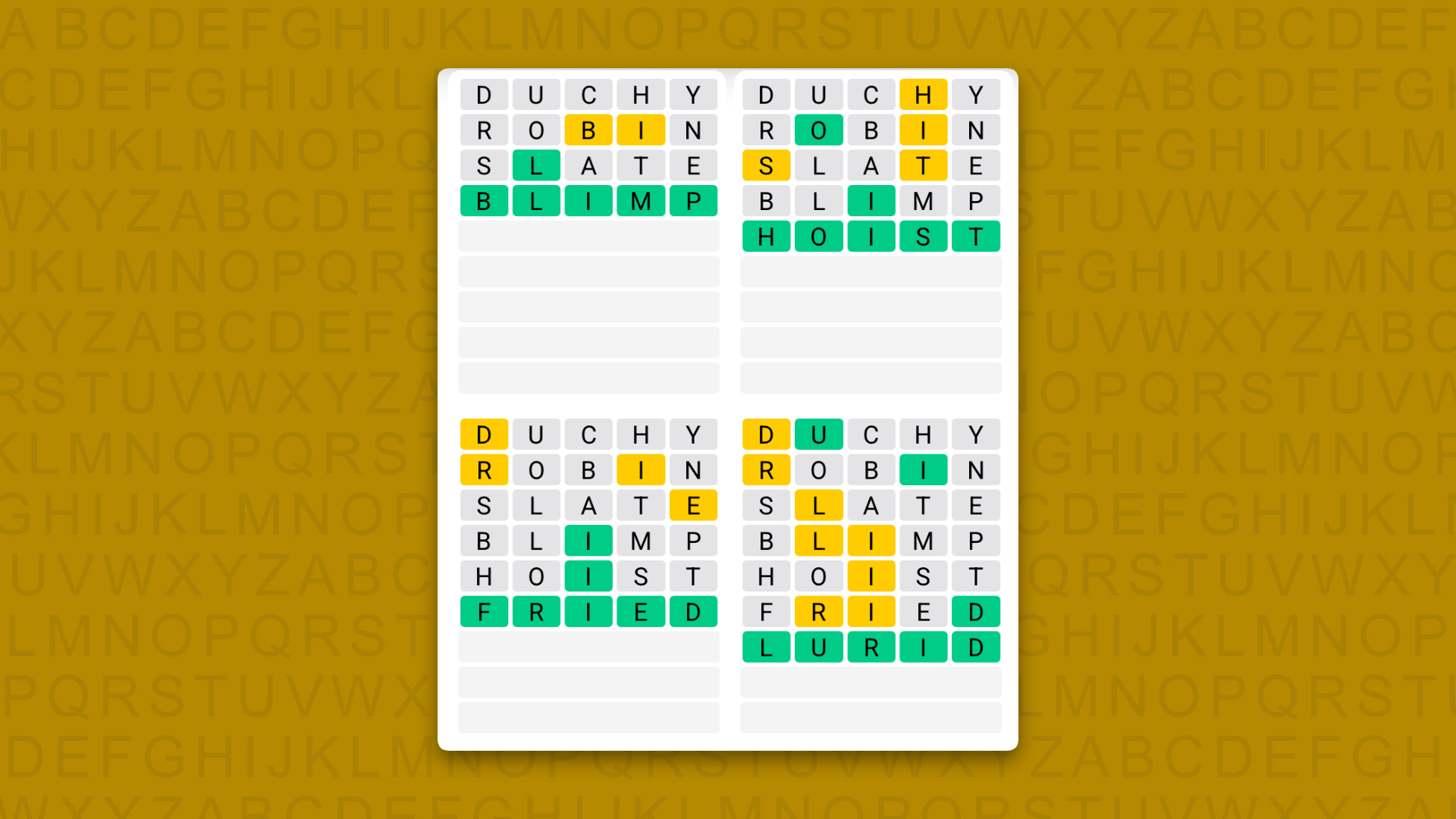 Quordle hints and answers for Friday, October 23 (game #1733)