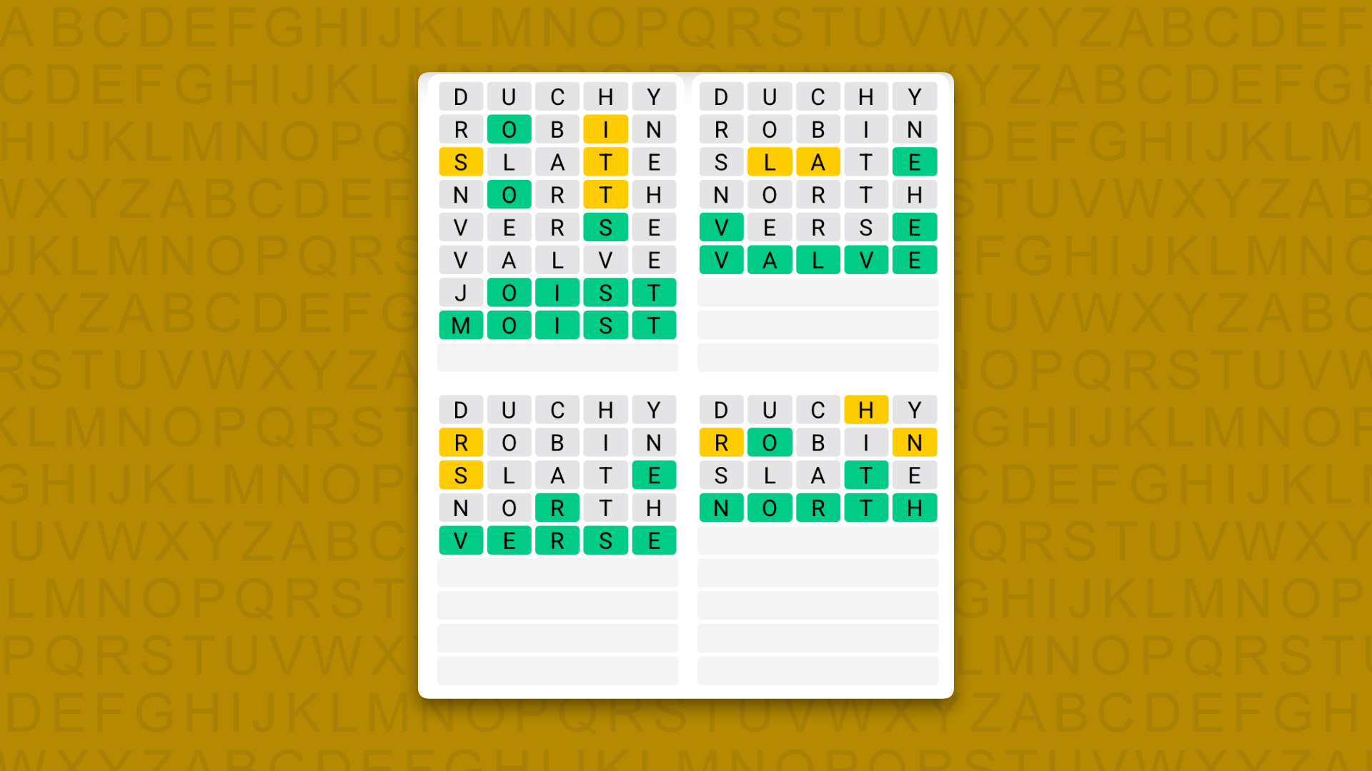 Quordle hints and answers for Wednesday, October 21 (game #1731)