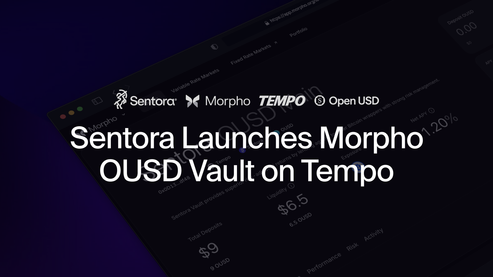 Sentora Launches Morpho OUSD Vault on Tempo