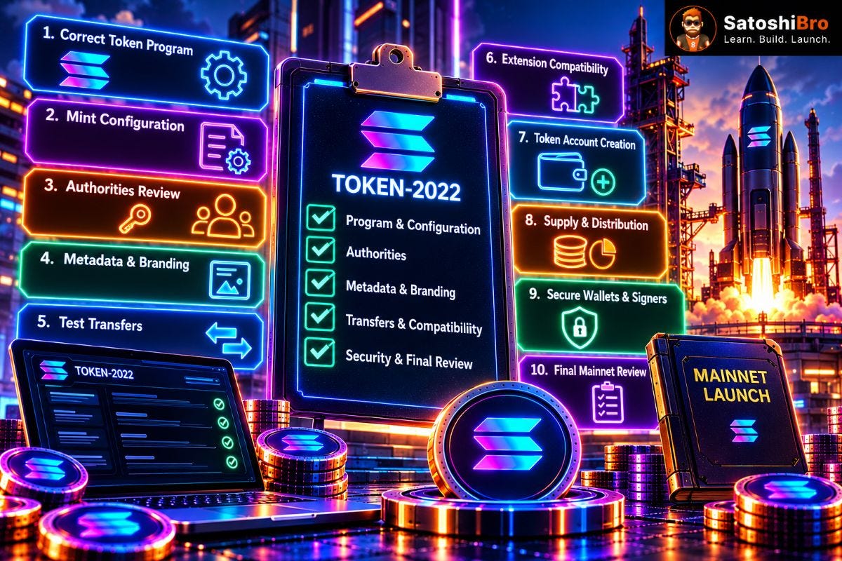 Solana Token-2022 Mainnet Launch Checklist: 10 Checks Before Launch