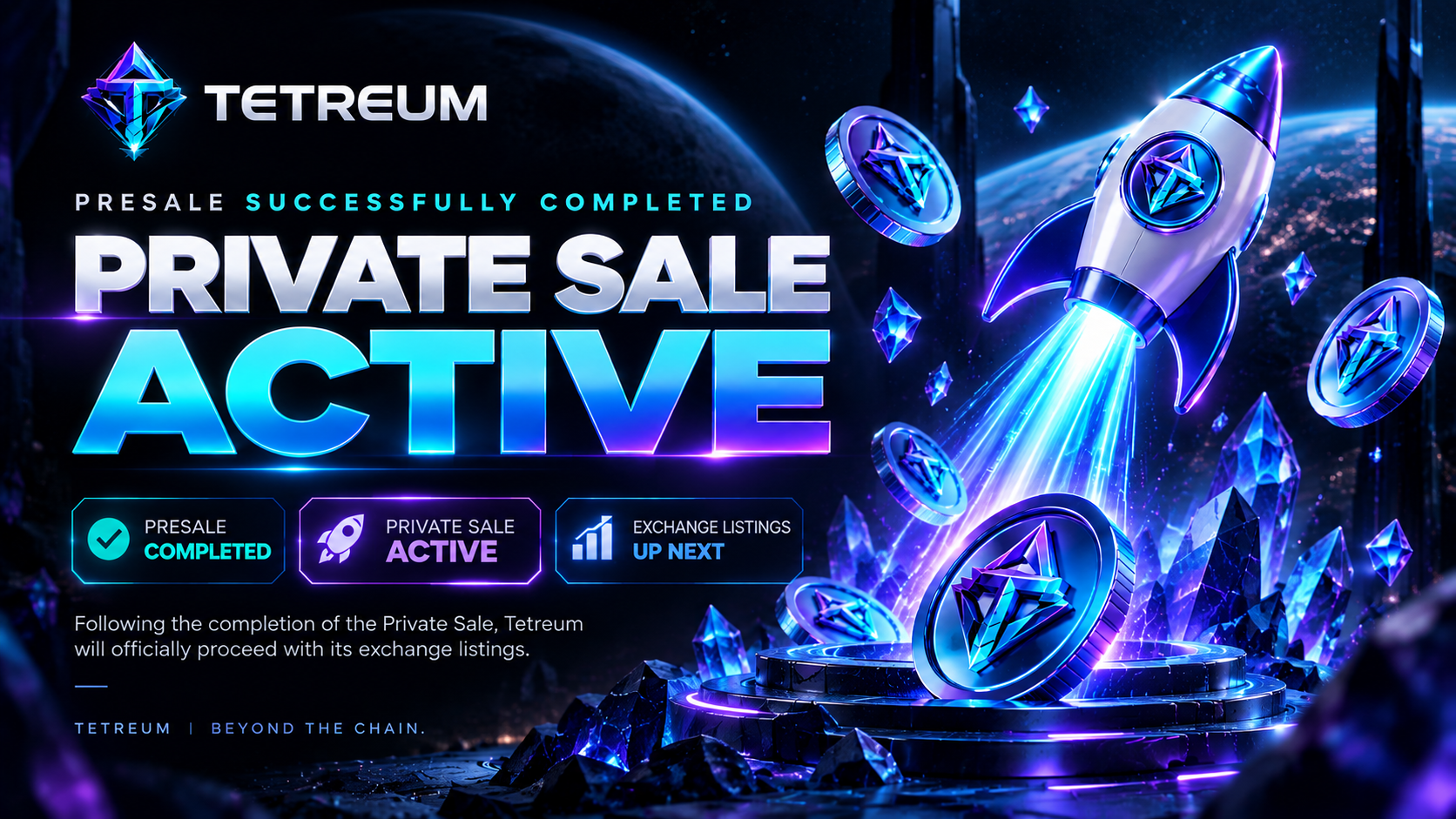 Tetreum Presale Successfully Completed: Private Sale Now Live as Exchange Listings Approach