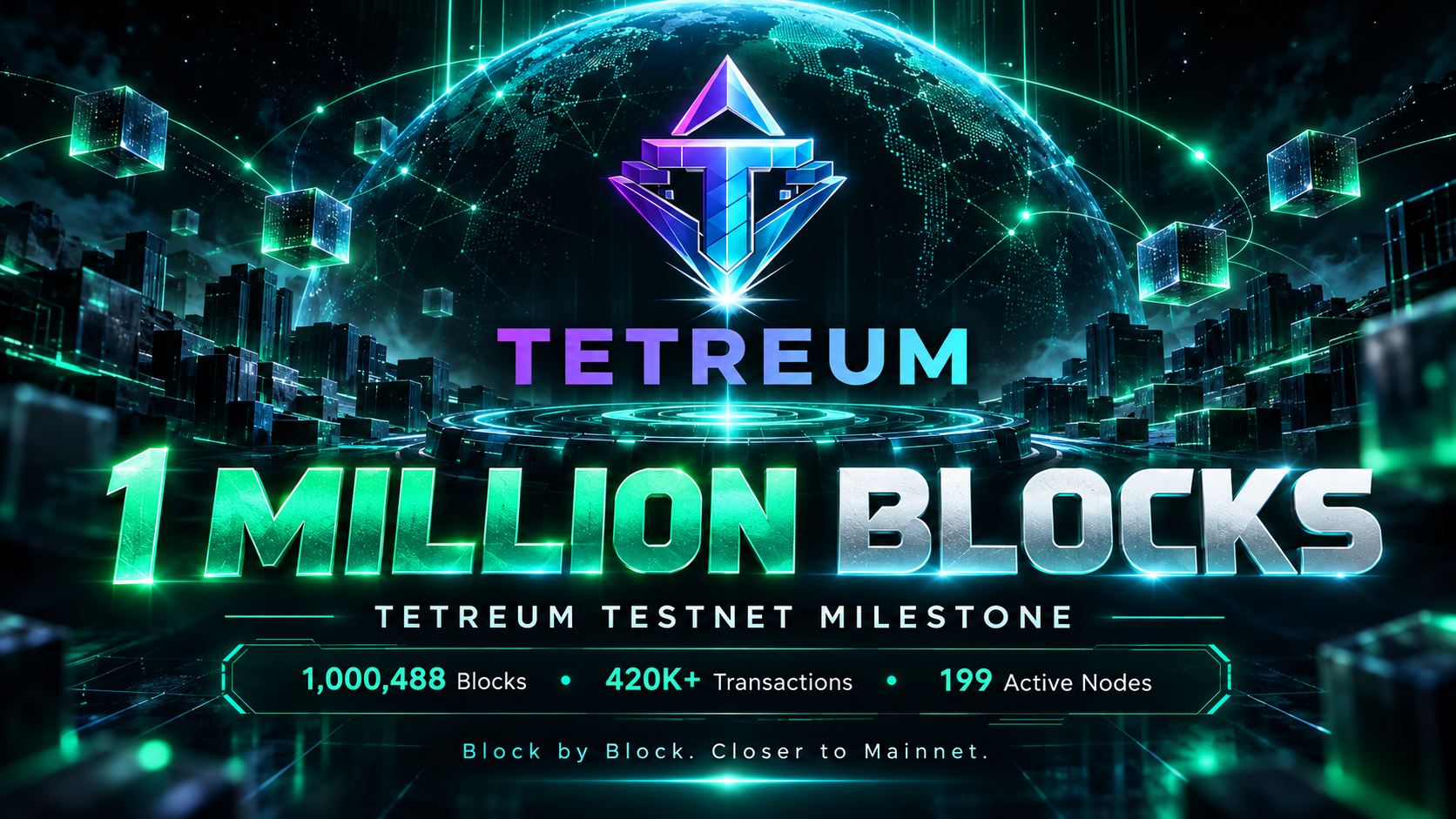 Tetreum Testnet Surpasses 1 Million Blocks: A Major Milestone Toward Mainnet