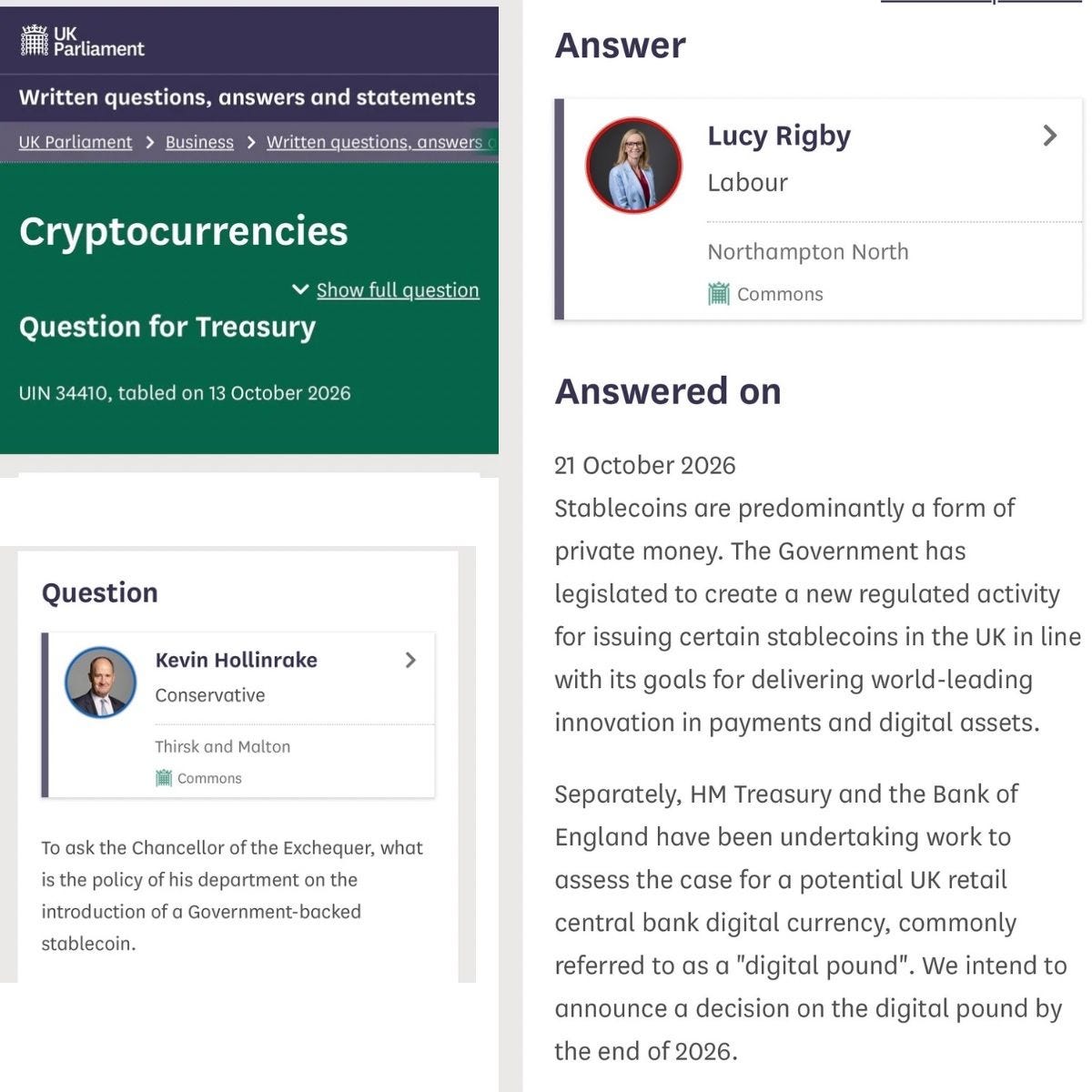 UK Digital Pound & Stablecoins: Treasury Confirms Major 2026 Decision