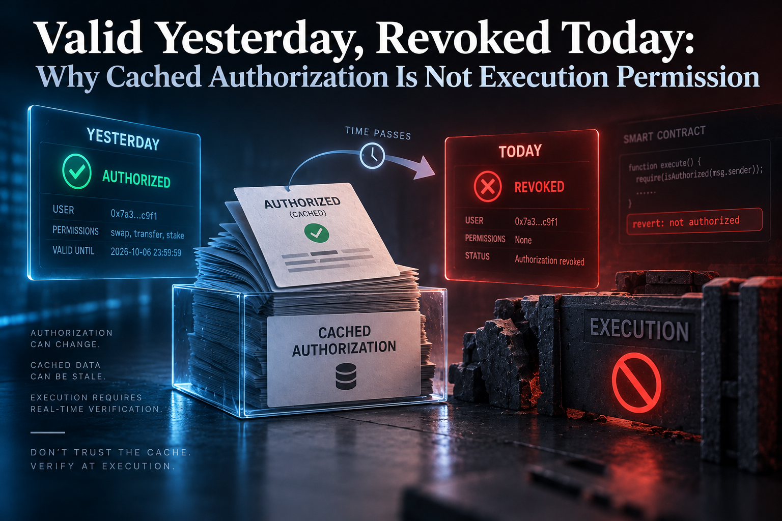 Valid Yesterday, Revoked Today: Why Cached Authorization Is Not Execution Permission