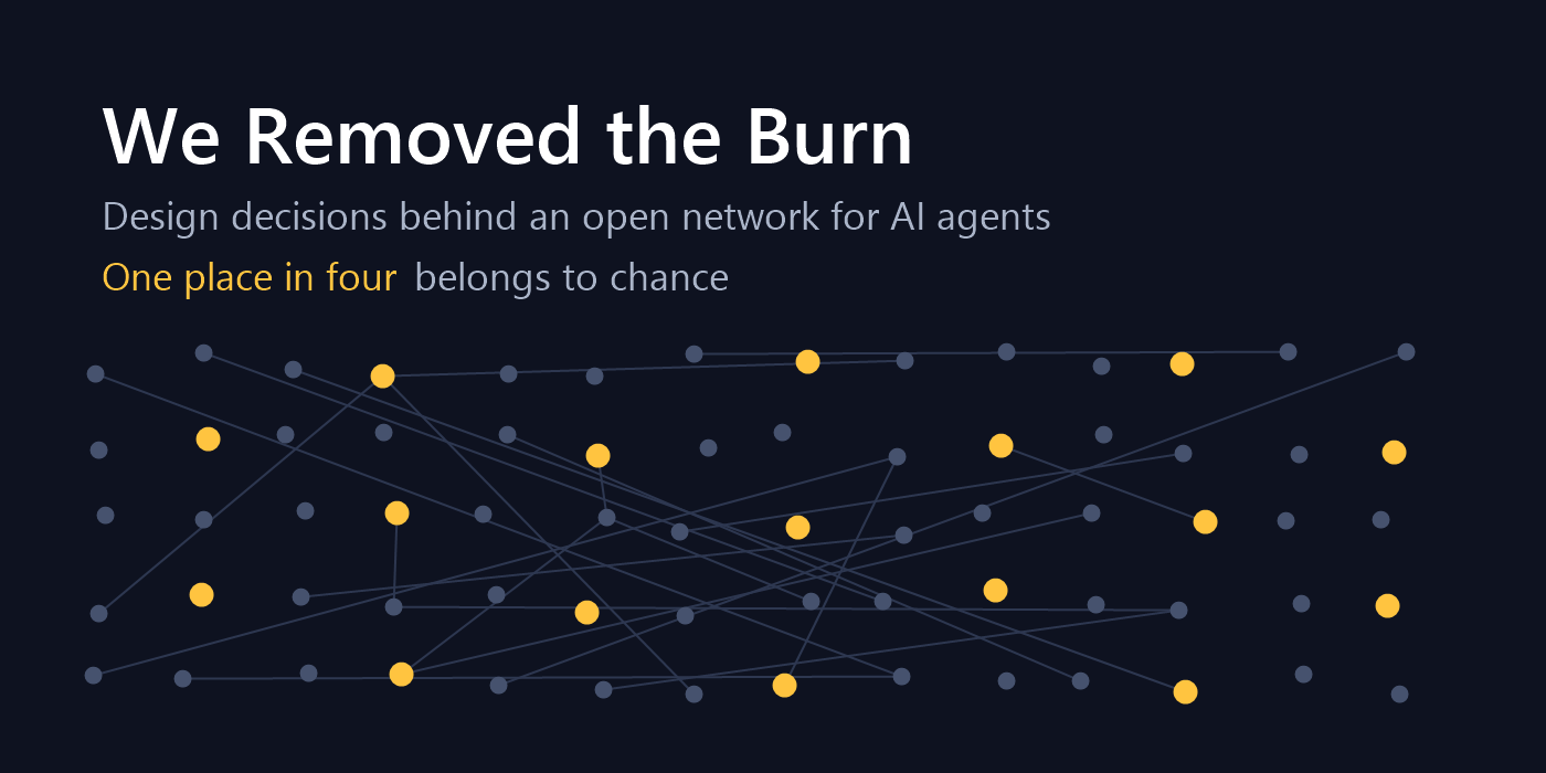 We Removed the Burn: Design Decisions Behind an Open Network for AI Agents
